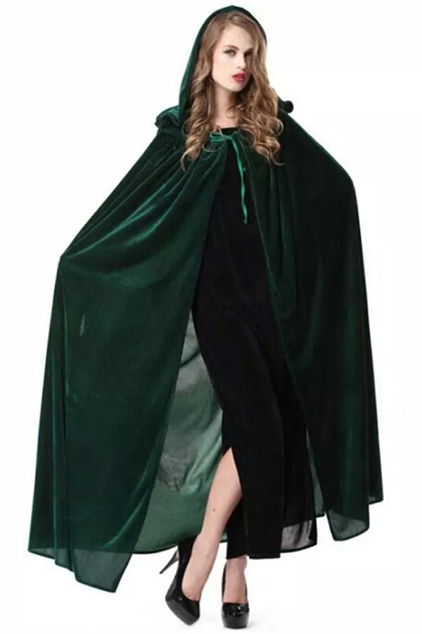 Green Halloween Vampire Cloak Cosplay Sexy Womens Witch Costume-elleschic