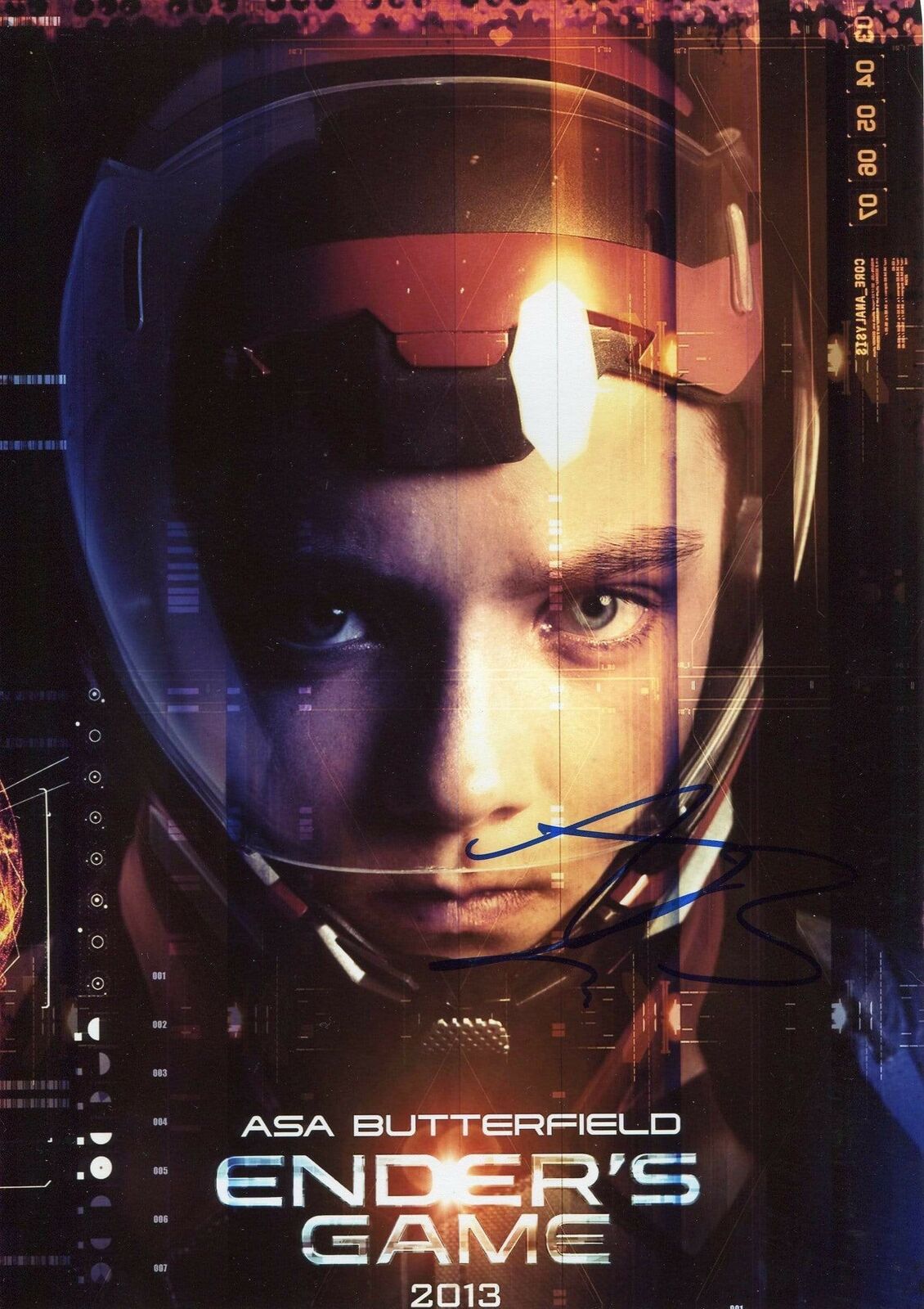 ACTOR Asa Butterfield ENDER'S GAME autograph, signed Photo Poster painting