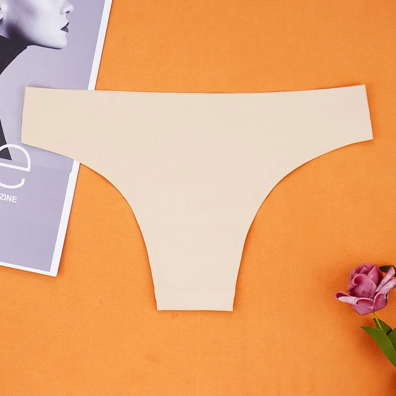 Billionm Panties Women Thong Lingerie Seamless Strings Ice Silk Woman Low-waist Knickers S-XL Underpants Tanga 6pcs/lot