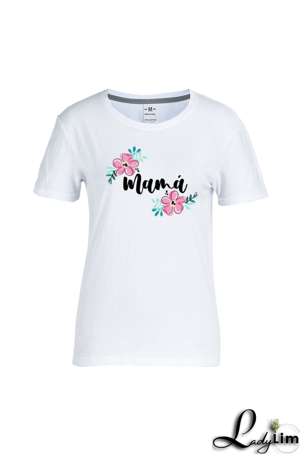 Red Street Vintage Print Patchwork Letter O Neck T-Shirts