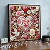 Framed Diamond Painting - Special Shaped - Love Flowers Bird (25x25cm)