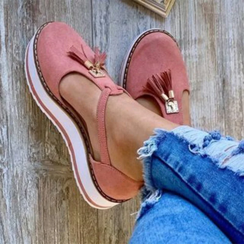 Women Flat shoes Summer Vulcanized shoes Solid Color Thick Bottom Women's Sandals Fashion Tassel Casual Style Women's Shoes358