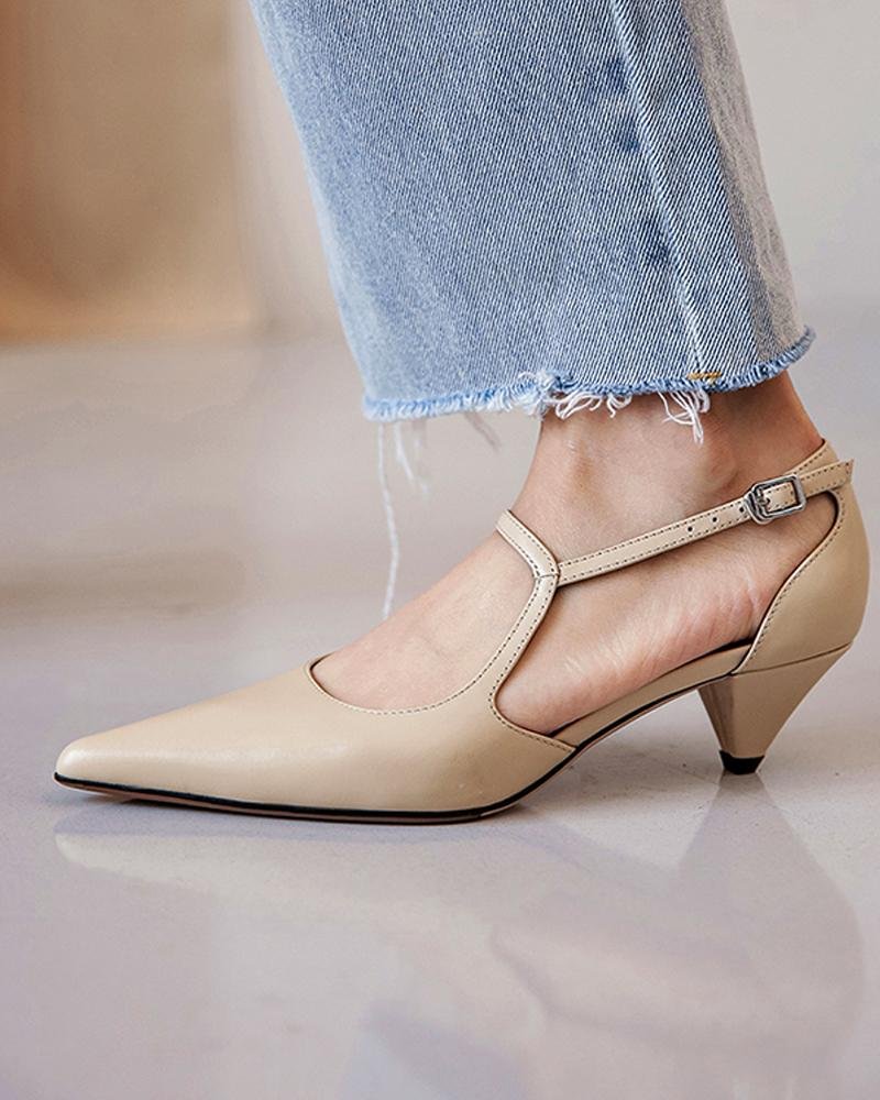 Ladies Shoes Women Low Heels Pointy Toe Mary Jane Shoes Hollow Out Breathable Slip-on Office Casual Business Dress Shoes Women