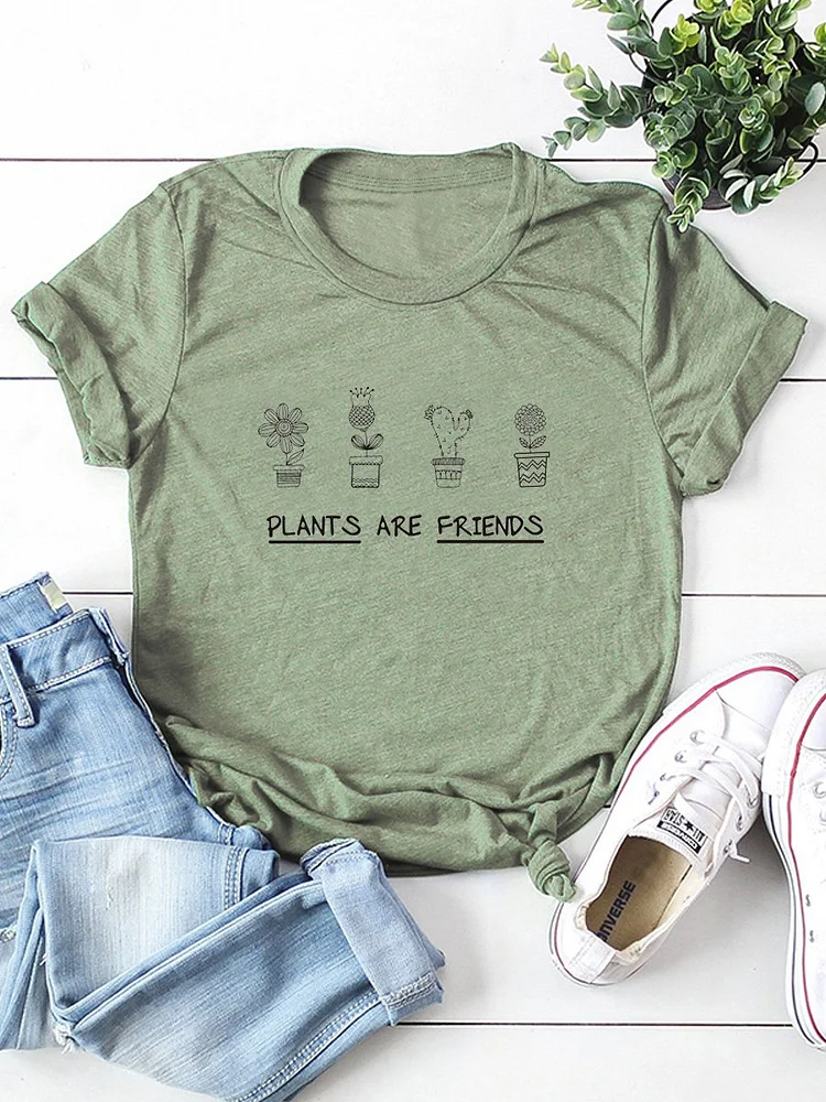 Bestdealfriday Plants Are Friends Graphic Tee