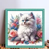 Rose Cat-11CT Stamped Cross Stitch 40*40cm/15.75*15.75in tapestrymarket