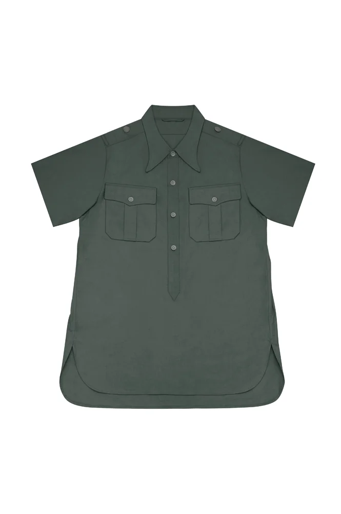   Wehrmacht/Elite Green-Grey Short Sleeve Pullover Shirt German-Uniform