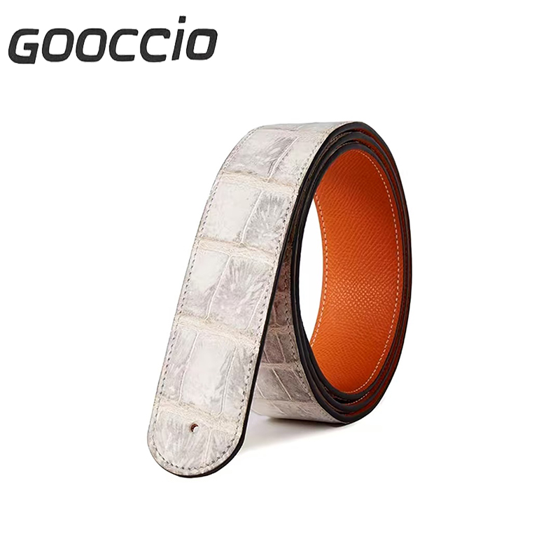 SV184 Handmade Crocodile Leather Belt For Men  GOOCCIO   