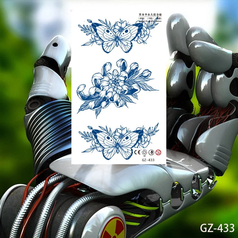 Temporary Tattoo Stickers Love Creative Geometry Totem Juice Ink Lasting Waterproof Sexy Girl Arm Face Neck Realistic Fake Tatoo