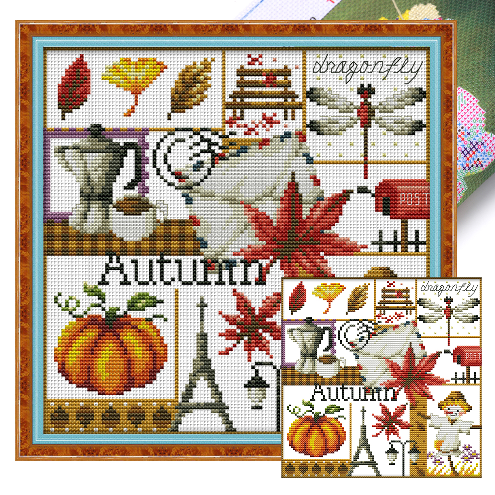 (Stamped/Counted) Autumn 11CT/16CT Cross Stitch 34*34cm/24*23cm