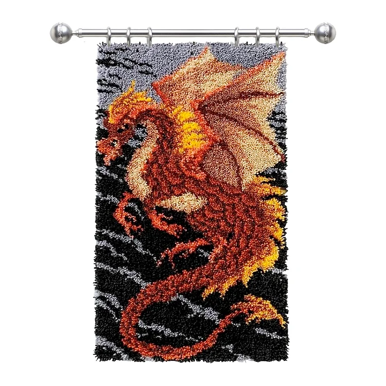 Large Size- Storm Dragon Rug Latch Hook Kits for Beginners Ventyled