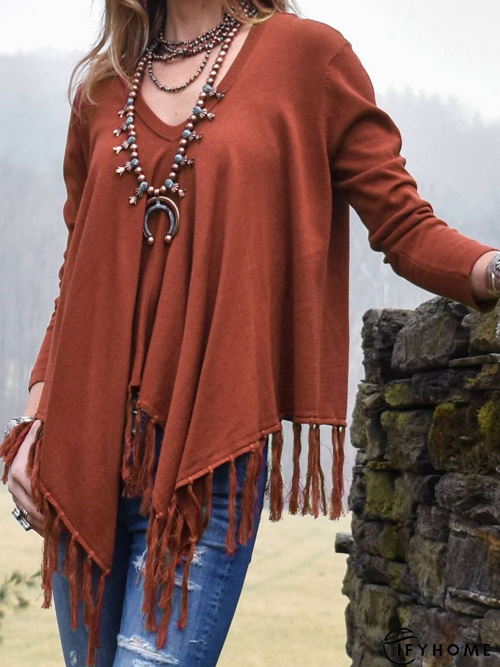 Casual Sweetheart Neckline Loose Sweater | IFYHOME