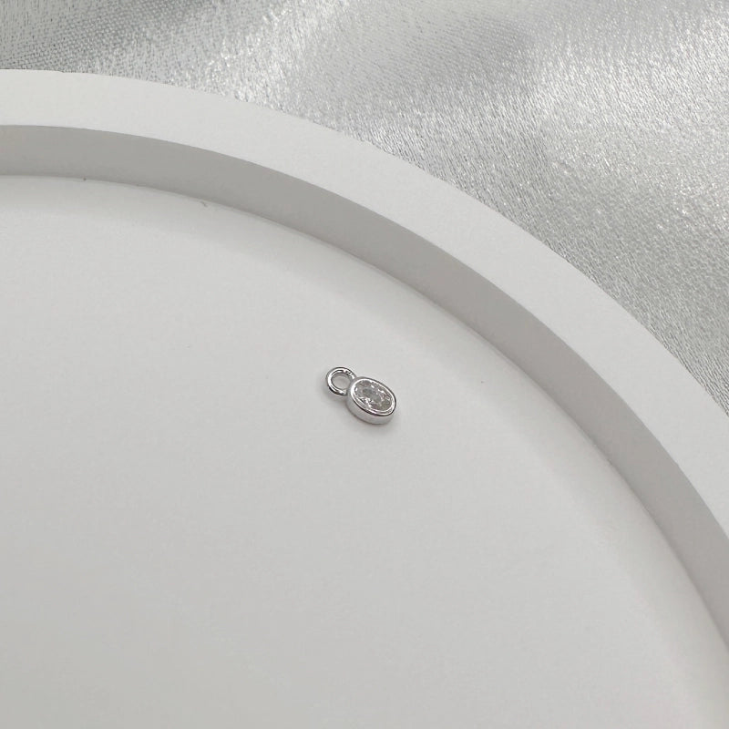 1 Piece 925 Sterling Silver Zircon 22K Gold Plated Rhodium Plated Round Dots Water Droplets Heart Shape Pendant