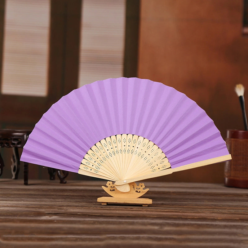 7-inch White Paper Fan Blank Folding Colorful Children’s Drawing Fan Diy Handmade Coloring Plain Surface Office Bamboo Crafts