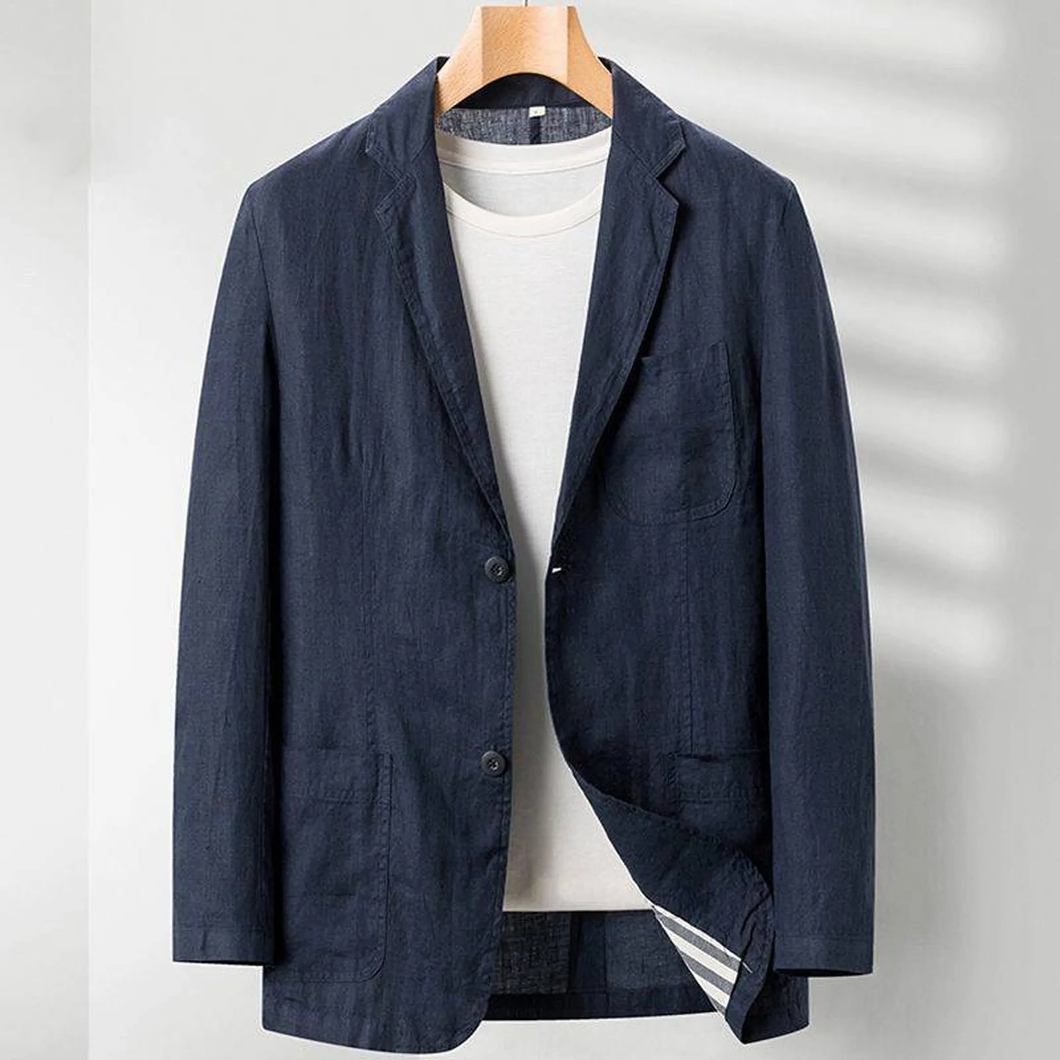 Men's Linen Blazer &ndash; Unstructured Two-Button Summer Sport Coat