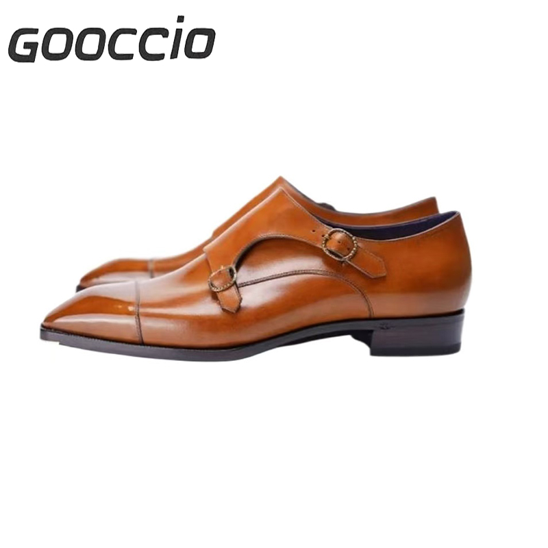BT187 Museum Calf-Skin Double Monk Shoes For Men  GOOCCIO  