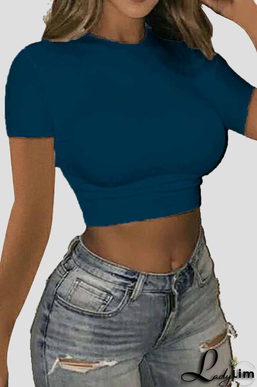 Burgundy Fashion Casual Solid Basic O Neck T-Shirts