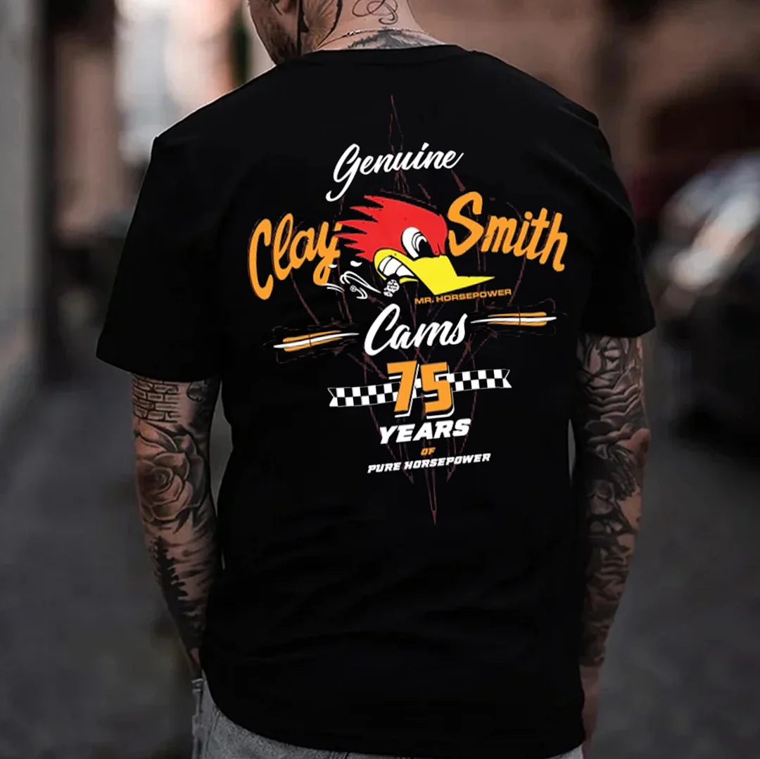 GENUINE CLAY SMITH CAMS Hot Rod Bird Print Men's T-shirt