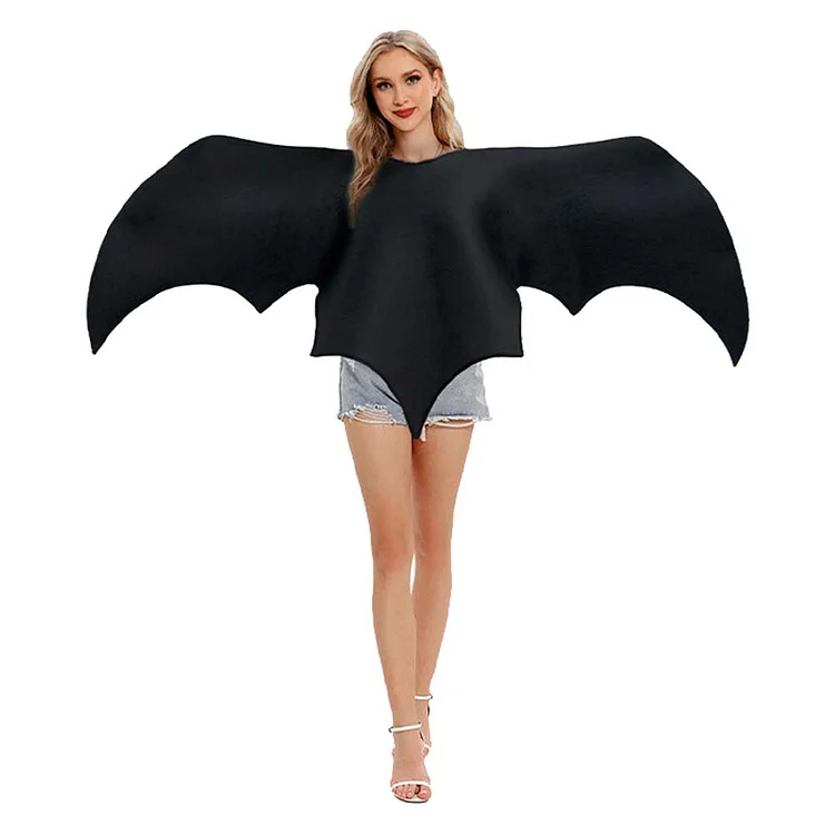 Kids Adult Funny Animals Smock Bat Black Outfits Cosplay Costume Vampire Halloween Carnival Suit