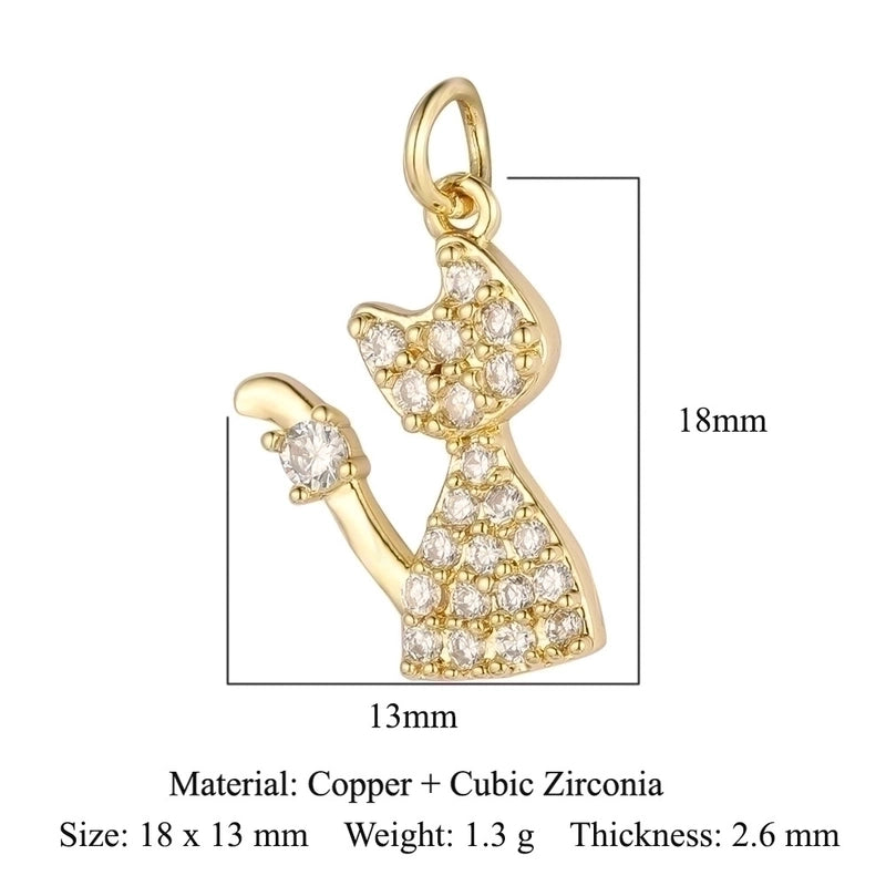 3 Pieces Copper Zircon 18K Gold Plated Dolphin Butterfly