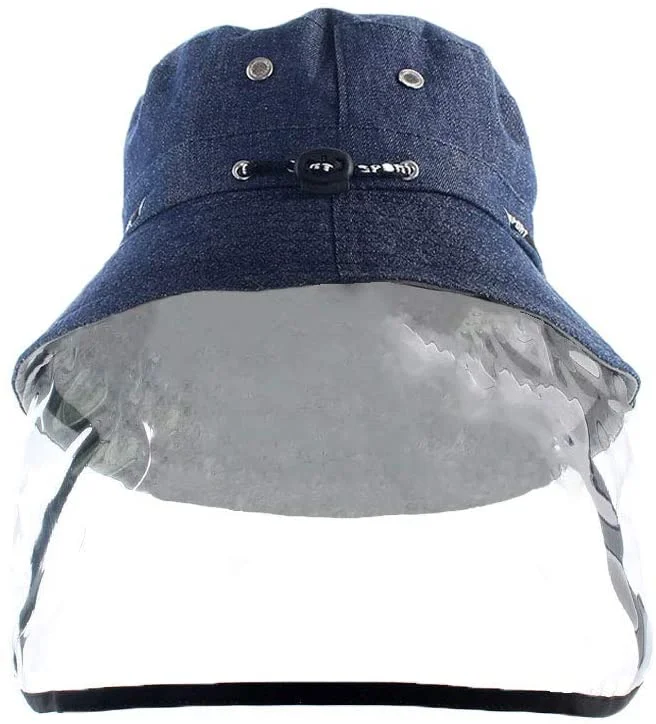 Men Women Bucket Hat Cotton Packable Hat Sun Hats Foldable Cap with PVC Brim Keep Away Pollen Dust Air Pollution