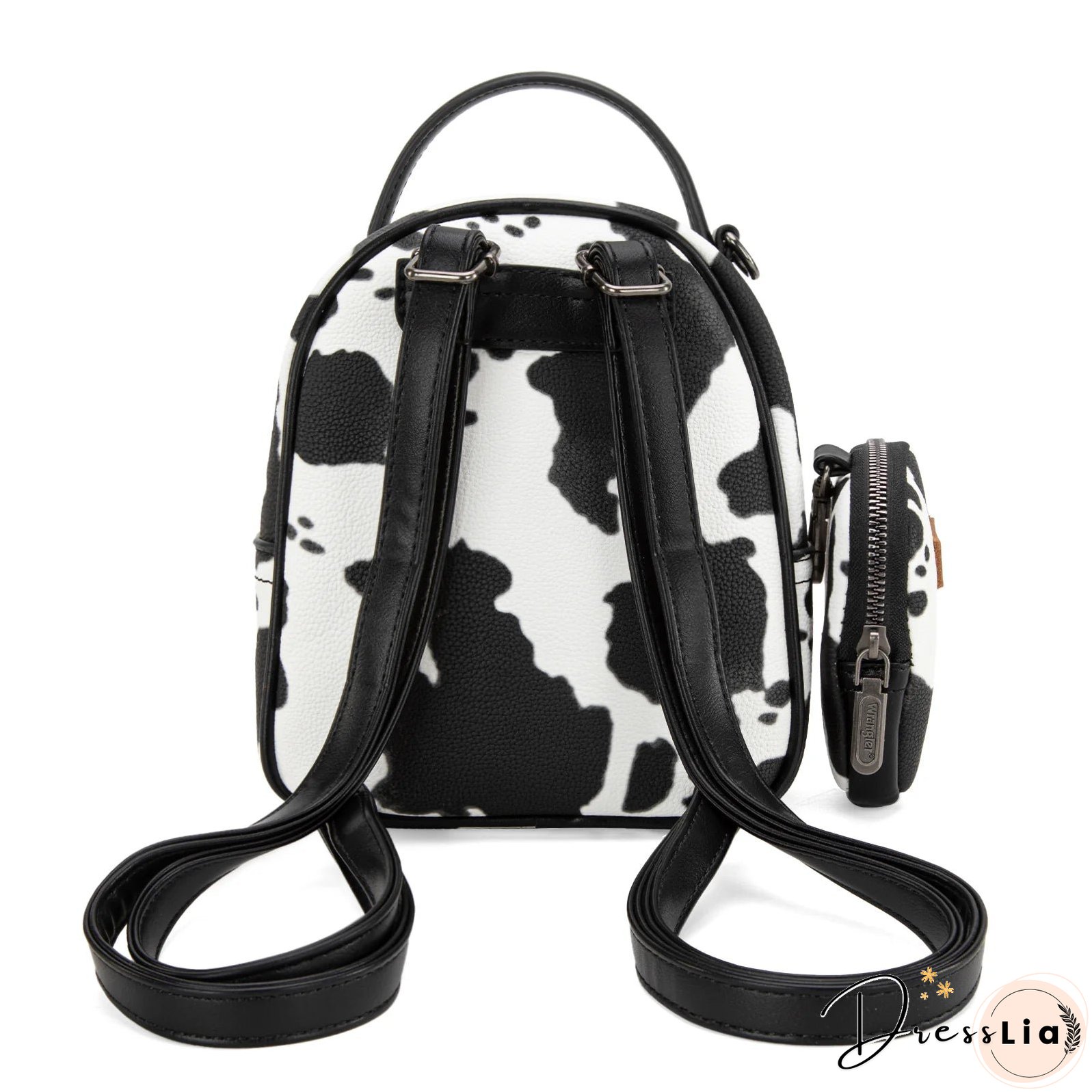 Wrangler Cow Print Mini Backpack With Coin Pouch - Black