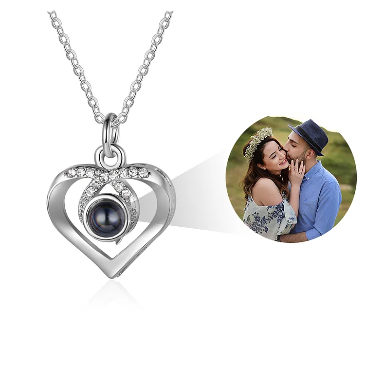 Heart Photo Necklace Personalized Projection Necklace Creative Gift for Her