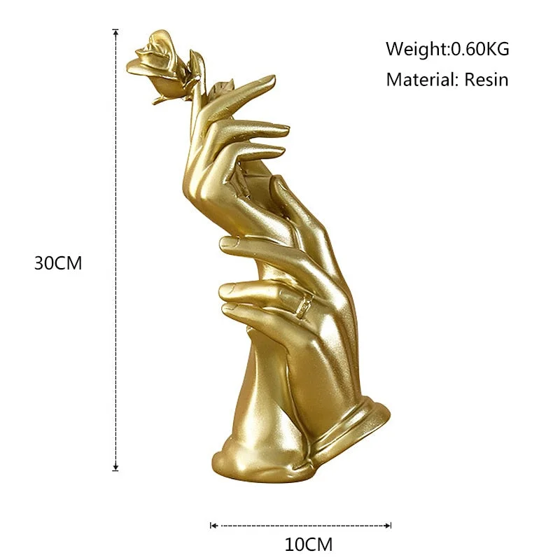 Abstract Golden Sculpture Creative Hand Statue Modern Home Decoration Living Room Home Decoration Office Desk Accessories Gifts