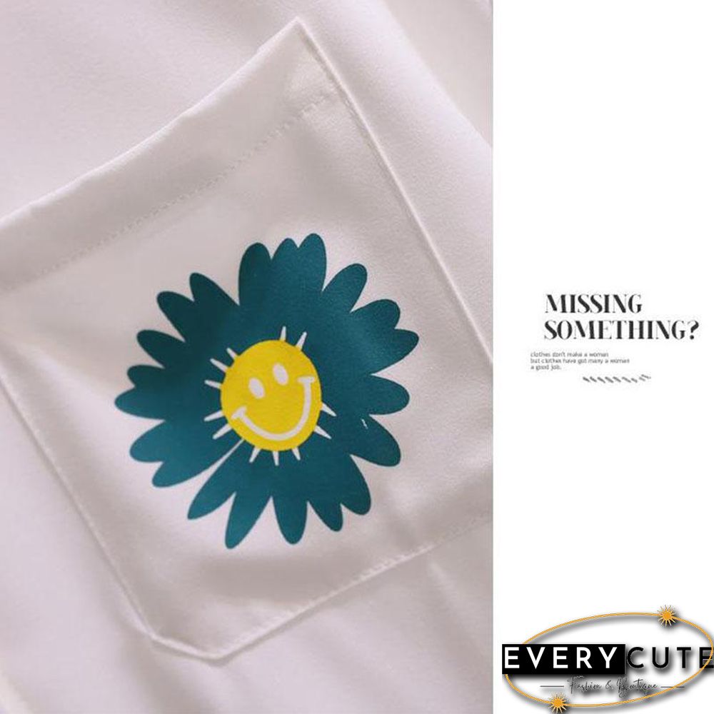 Sun Flower Blouse+Belt Shorts P15711