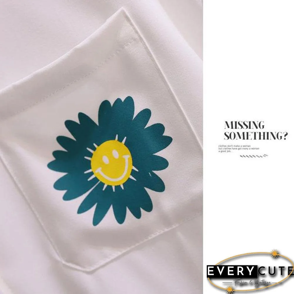 Sun Flower Blouse+Belt Shorts P15711