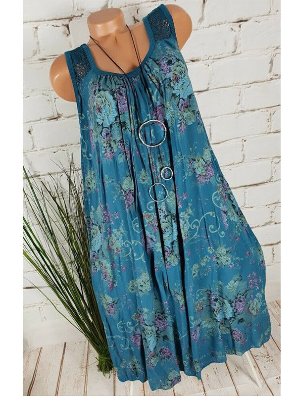 Women Half Sleeve V-neck Solid Color Dress