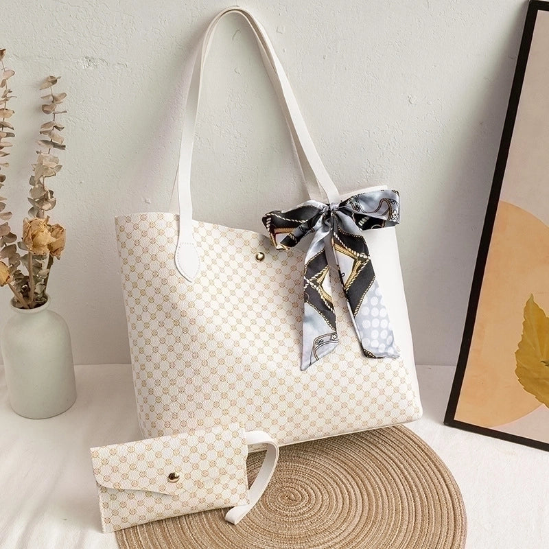 2022 Fashion Ladies Large Capacity Shopping Bag Two-piece Set