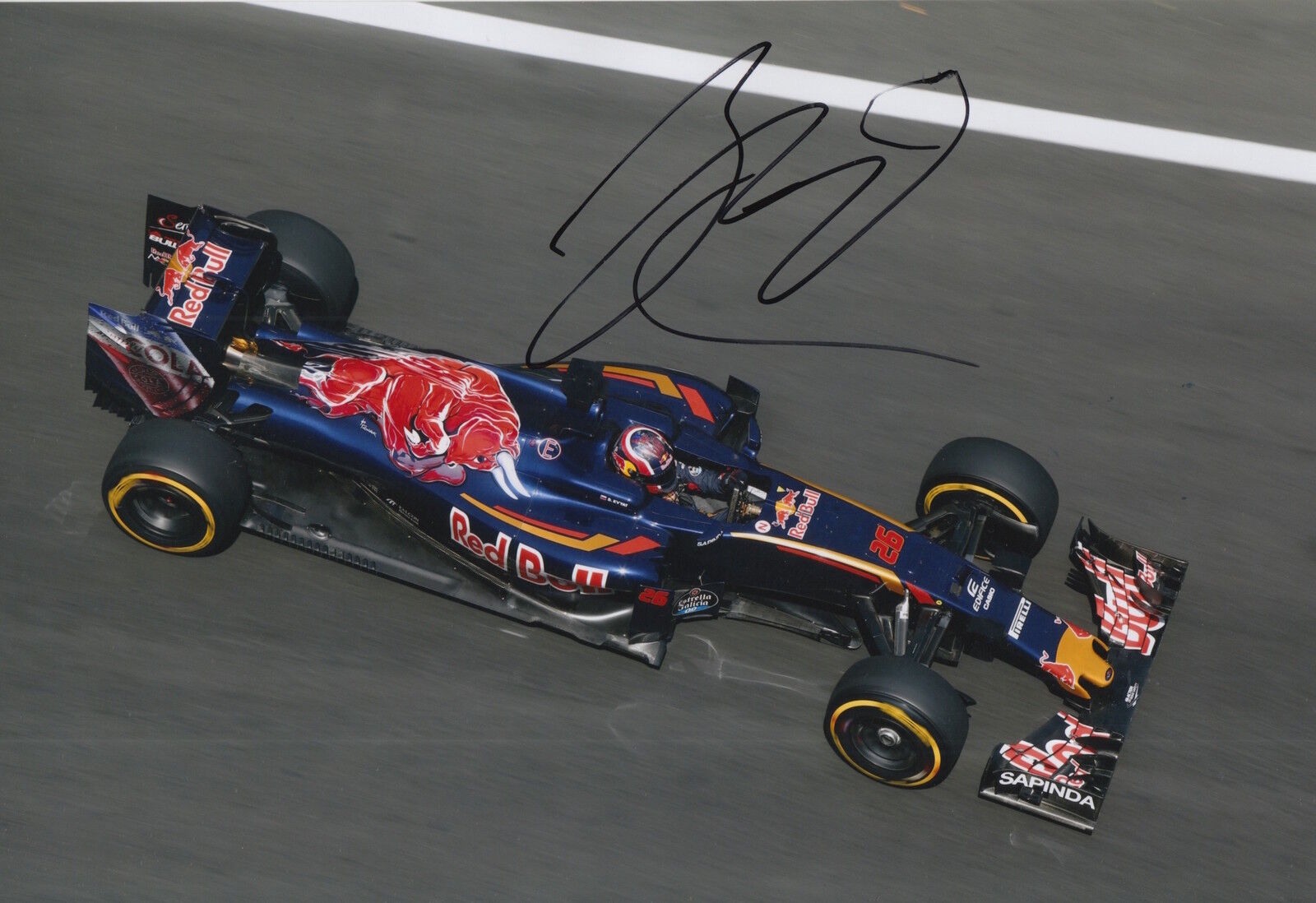 Daniil Kvyat Hand Signed 12x8 Photo Poster painting F1 Scuderia Toro Rosso 2.