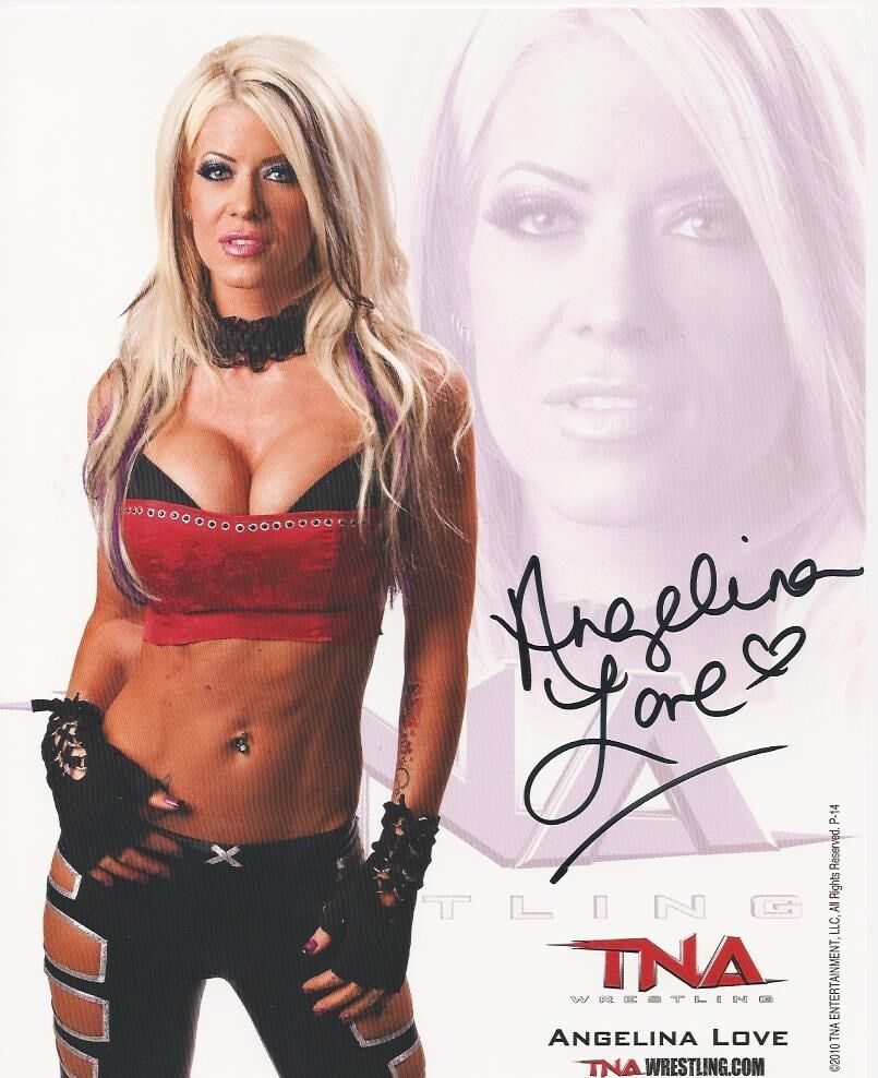 Angelina Love - WWE star signed Photo Poster painting