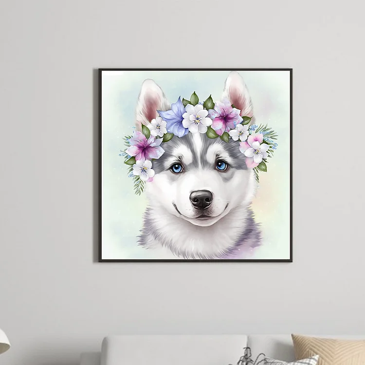 Silver Husky Dog – Diamond Art Club