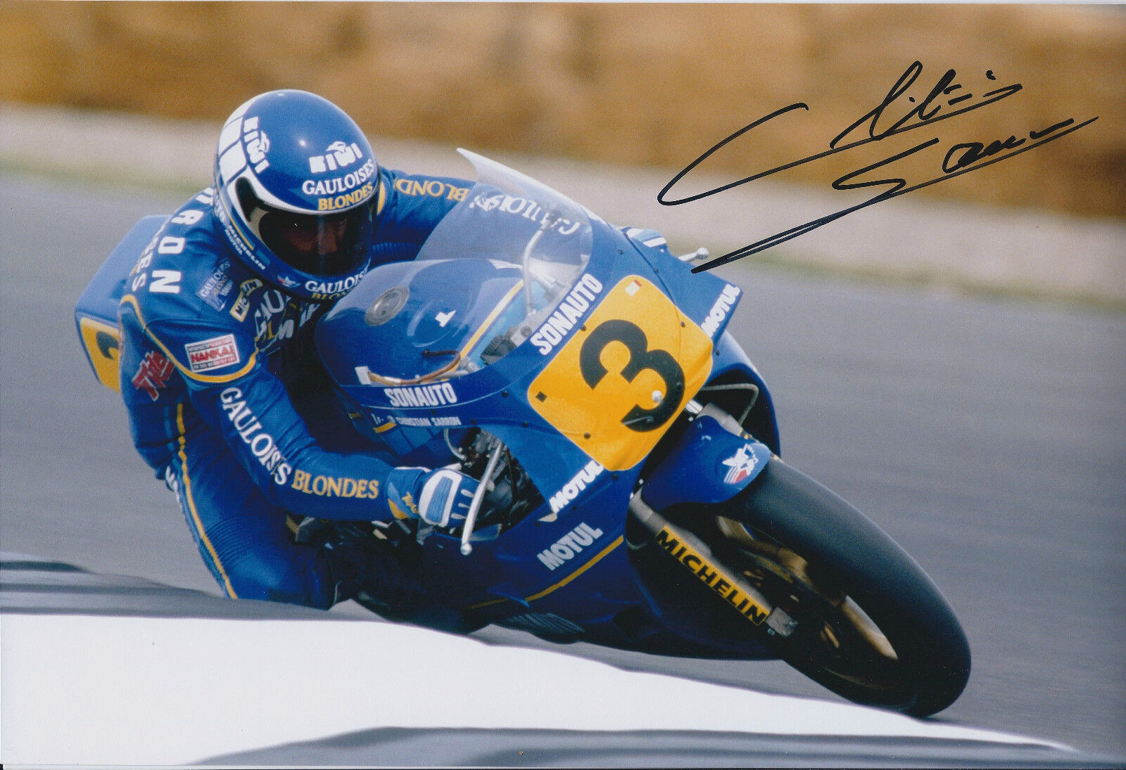 Christian SARRON SIGNED YAMAHA 12x8 Photo Poster painting AFTAL COA RARE Autograph