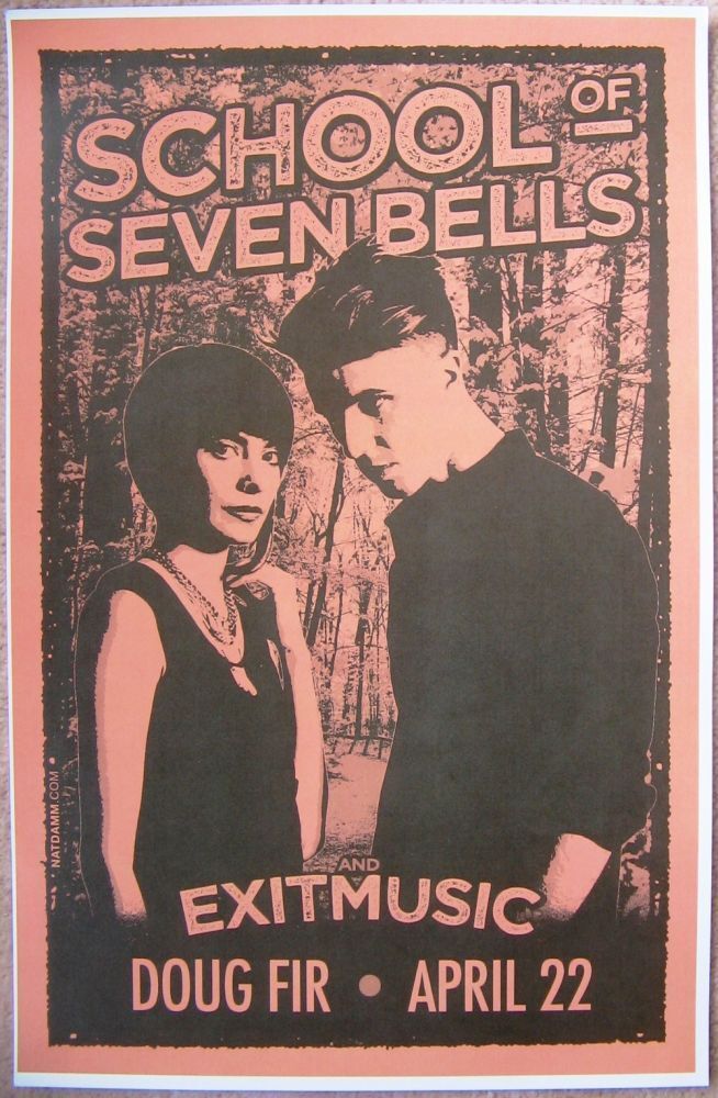 SCHOOL OF SEVEN BELLS 2012 Gig POSTER Portland Oregon Concert