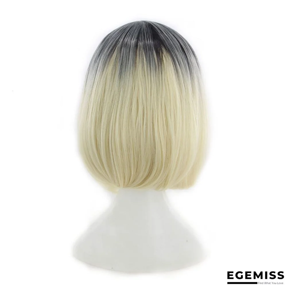 Bobo Wig Women's Short Hair Straight Hair Gradient Platinum | EGEMISS