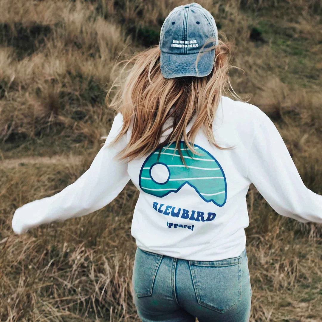 Women's Vintage Surf Print Long Sleeve T-shirt