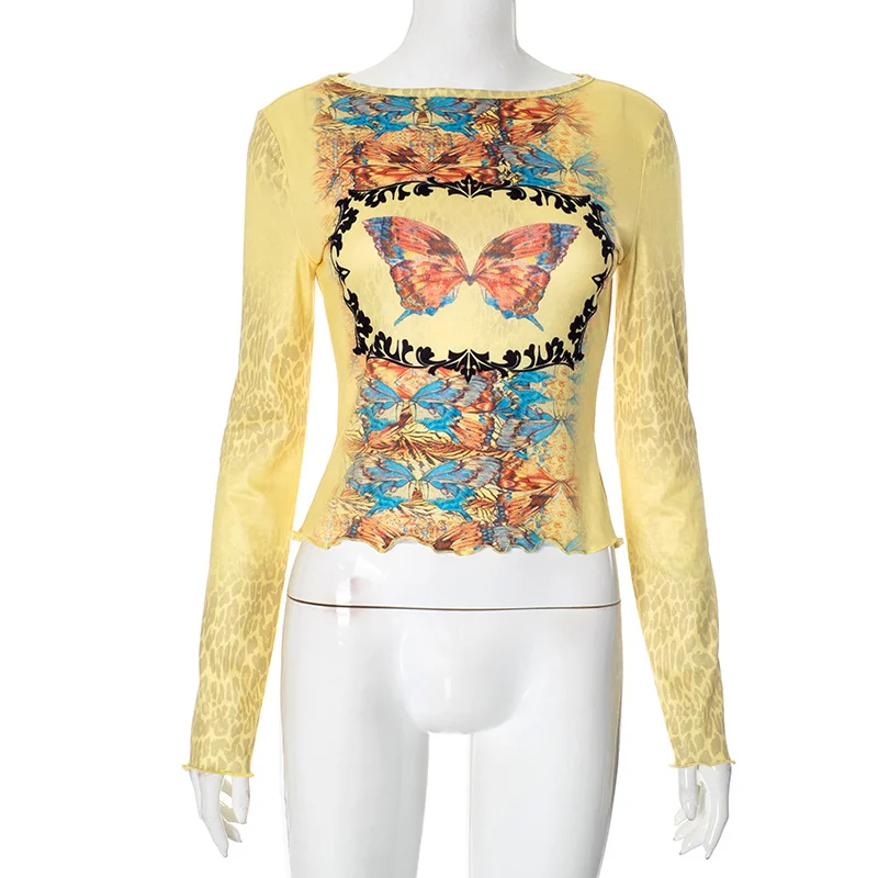 Brownm Brownm New Autumn Fashion Stylish Printed Long Sleeve T-Shirt Girl