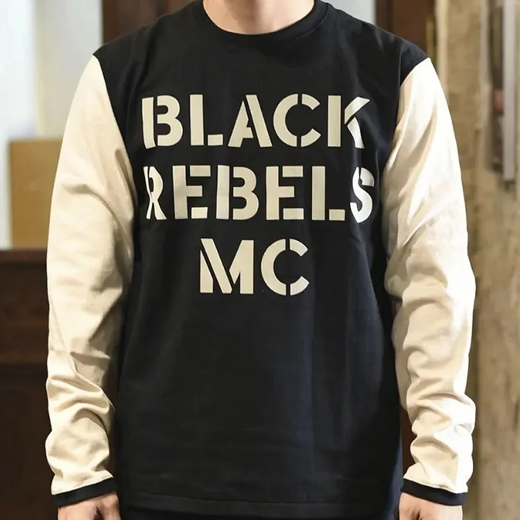 Retro Contrast Color MC 'B.R.M.C.' Long Sleeve Tee