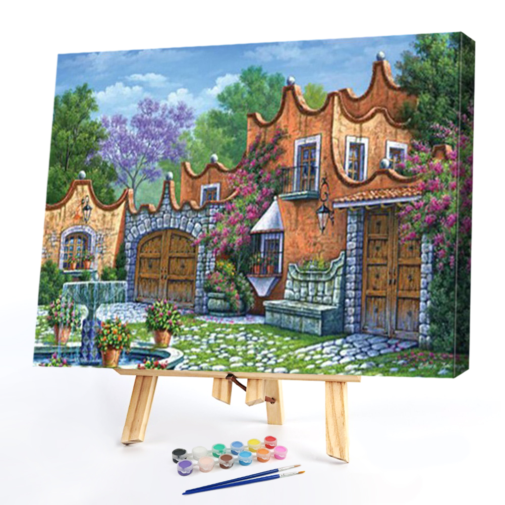 

50*40CM - Paint By Numbers - Downtown Scene, 501 Original