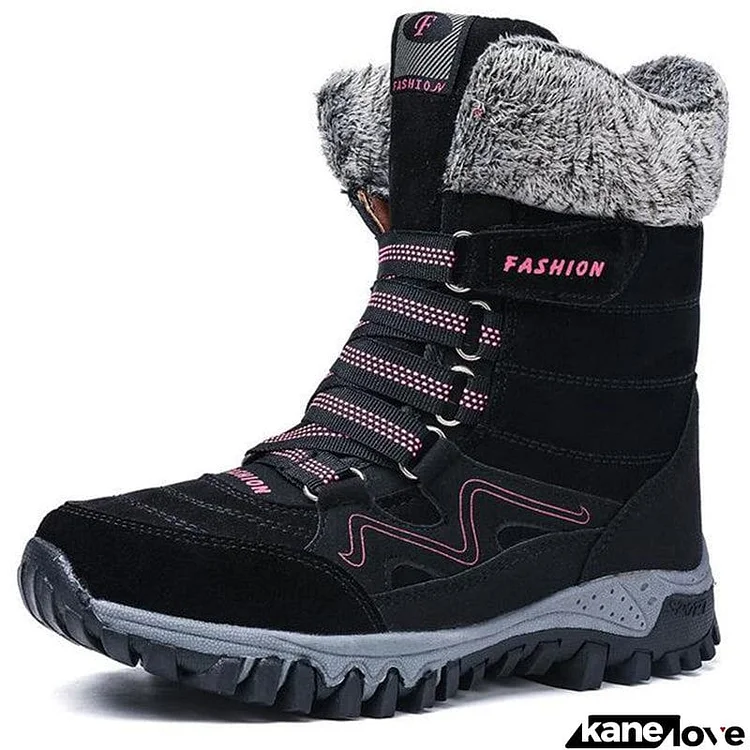 Winter Warm Plush Waterproof Suede Snow Boots for Women