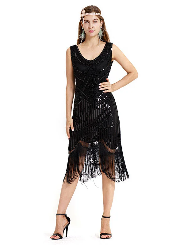 Sleeveless Gatsby Dress Flapper Dress Halloween Cosplay Costume-elleschic