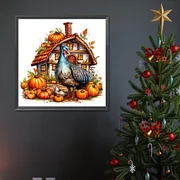 Thanksgiving Turkey 30*30CM(Canvas) Full Round Drill Diamond Painting