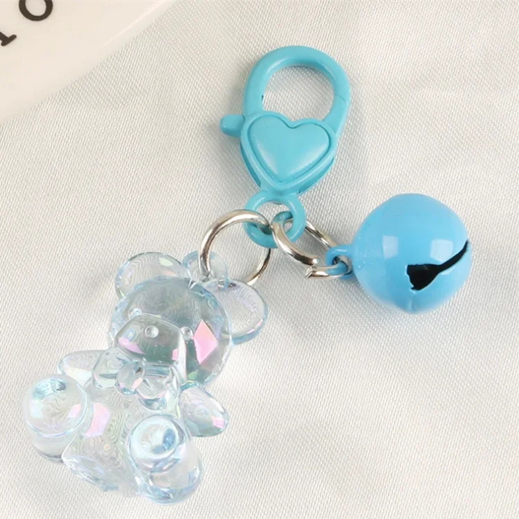 Cartoon Bear Heart Bell Keychain