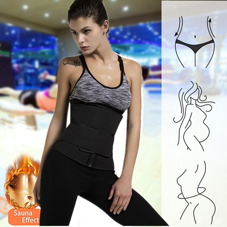 Likron Watches Likron Double Compression Waist Trainer Belt for Women - Sweat Trimmer Workout Cincher with Zipper Adjustab...