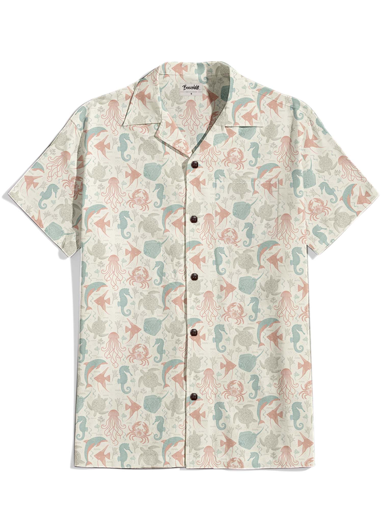 [Carina X Boozelele]Ocean Dreamscape - 100% Cotton Cuban Collar Shirt
