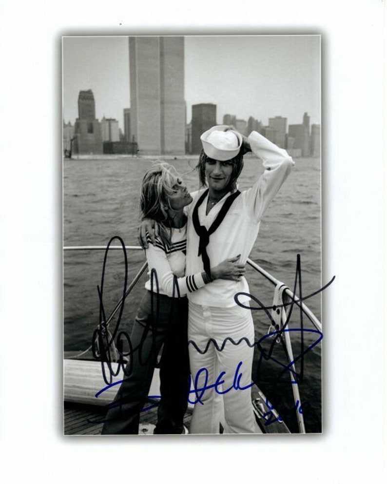 Rod stewart and britt ekland signed autographed Photo Poster painting