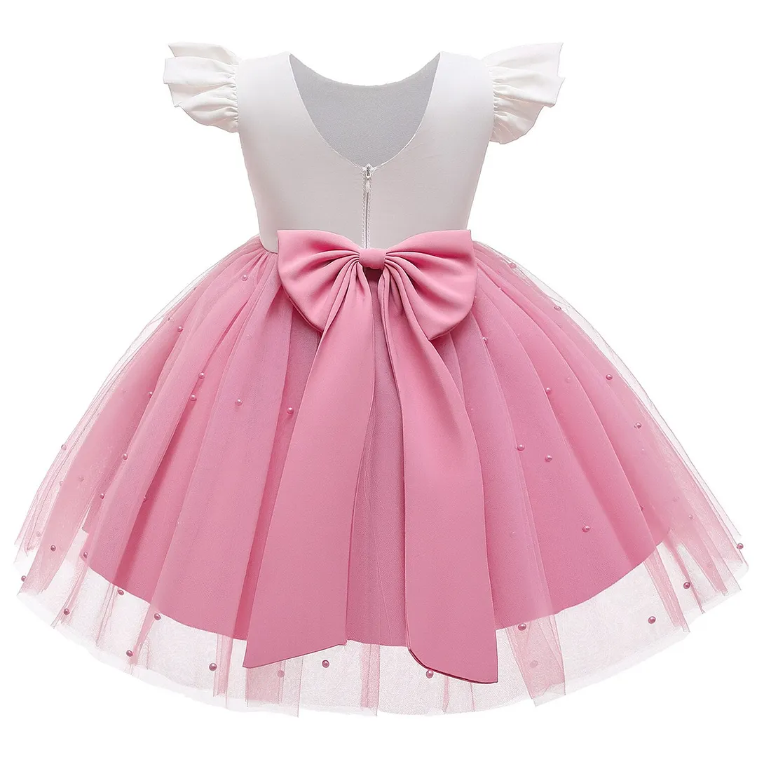 Toddler Baby Girls Dresses Sequin Bow Princess Costume For Kids Birthday Wedding Party Vestido Children New Year Evening Clothes