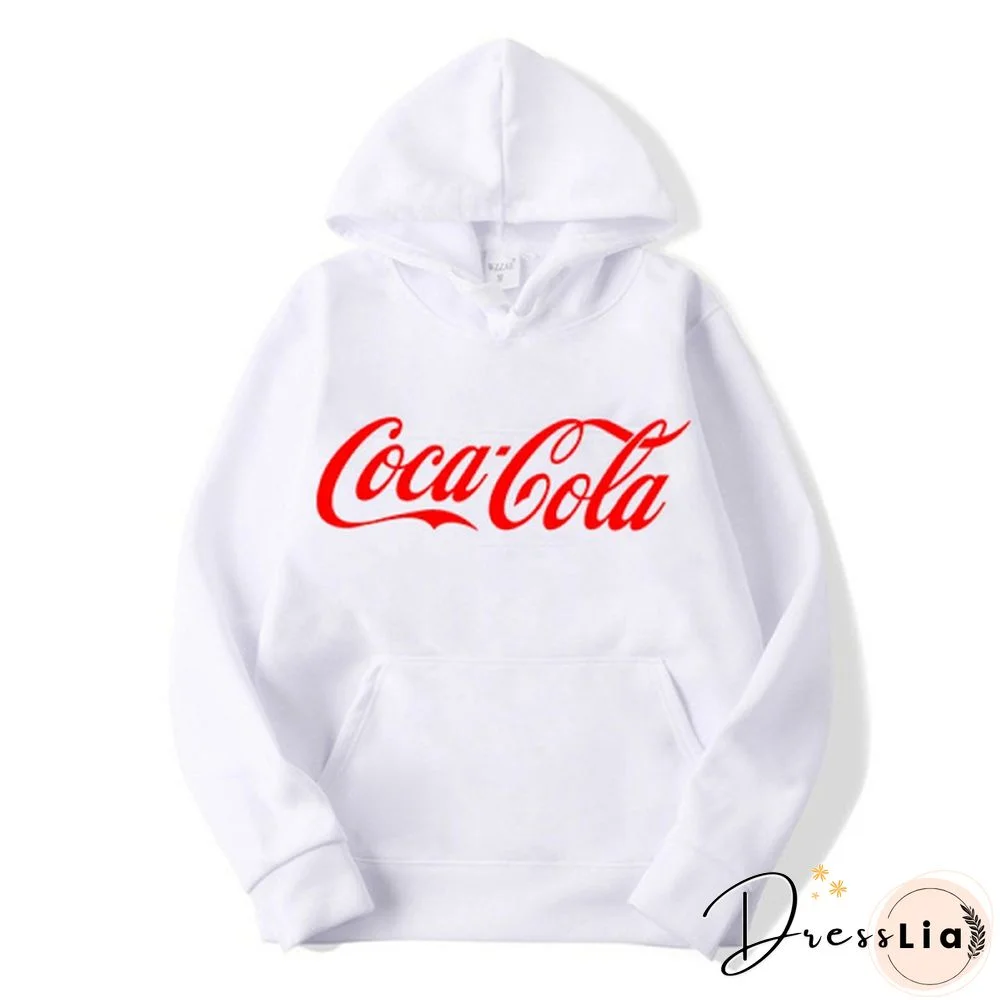 High Quality Classic Hoodie For Men And Women Coca-Cola Sportswear Kangaroo Pocket Coat Fall Warm Coat Casual Coat